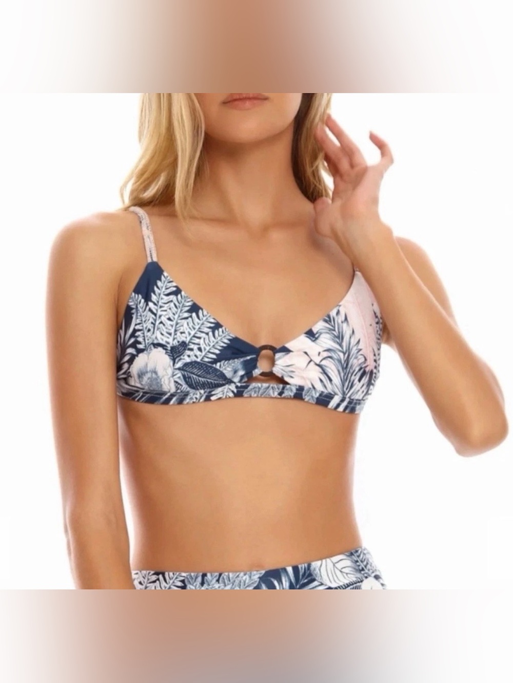 Agua Bendita Peggy Helios Bikini Top Beaded Embroidered Size M NWT